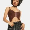 Poster Grl Mocha Got U Hooked Corset Top