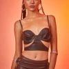 Poster Grl Outlaws Only Vegan Leather Cutout Bra Top