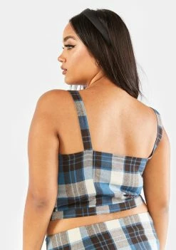 Poster Grl Plus Eff Academia Plaid Corset Top Tops