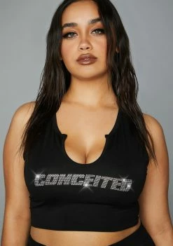 Poster Grl Plus Big Ego Rhinestone Tank Top