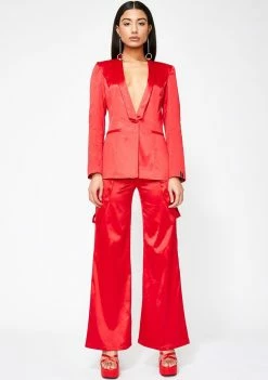 Poster Grl I'm The Plug Satin Blazer Outerwear