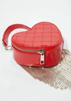 Poster Grl Bags & Wallets Love Mine All Mine Rhinestone Heart Mini Purse