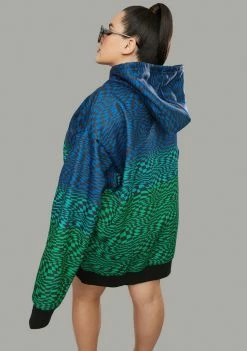 Poster Grl Her Warped Realm Checkered Oversized Hoodie Tops