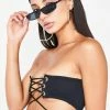 Poster Grl Wicked Ish Talker Lace-Up Bandeau Tops