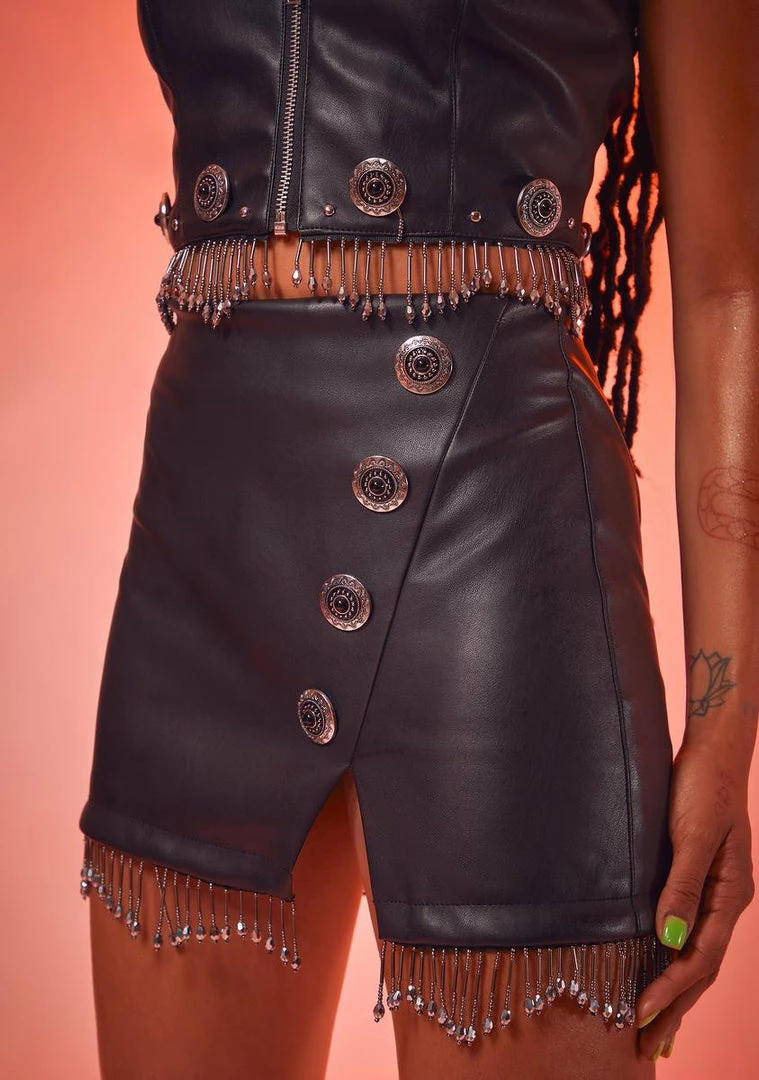 Poster Grl Quick Draw Vegan Leather Mini Skirt 3 Poster Grl Quick Draw Vegan Leather Mini Skirt
