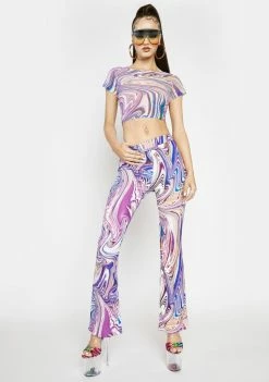 Poster Grl Lavender Hypnotic Habits Kick Flare Pants Flares