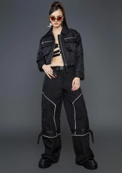 Poster Grl Cropped Jacket Dark Discovery Coach Jacket