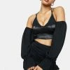 Poster Grl Keep Shaking Satin Crop Top Tops