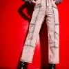Poster Grl Bottoms Past Curfew Acid Wash Paneled Trousers