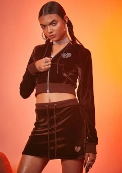 Poster Grl Jumpsuits & Rompers Cocoa Kissed A Girl Velour Skirt Set