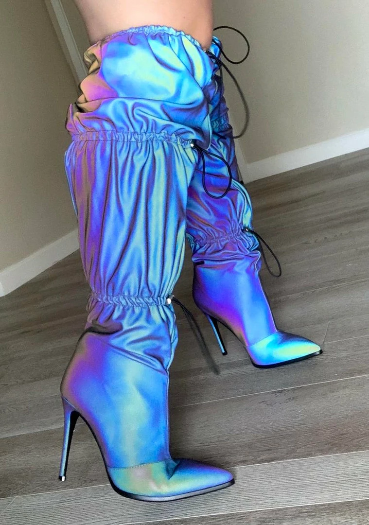 Poster Grl Rack It Up Reflective Boots Boots & Booties 4 Poster Grl Rack It Up Reflective Boots Boots & Booties