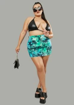 Poster Grl Plus Treasure Island Tie Dye Mini Skirt