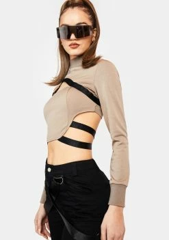 Poster Grl Tops Known To Misbehave Buckle Top