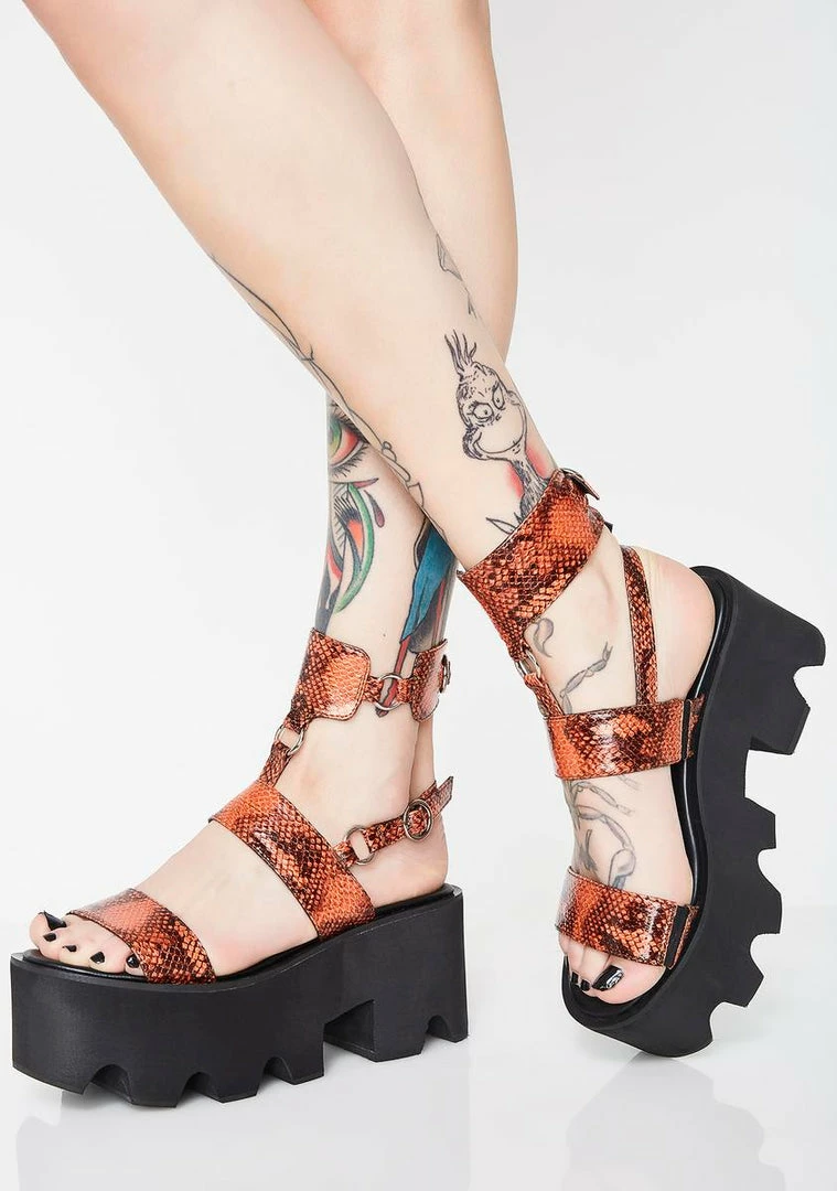 Poster Grl Poisonous Bite Snake Sandals Wedges 1 Poster Grl Poisonous Bite Snake Sandals Wedges