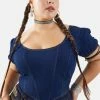 Poster Grl Plus Rodeo Princess Denim Puff Sleeve Top Tops