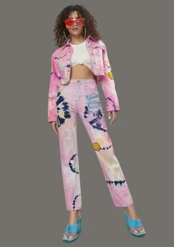 Poster Grl Twisted Rhythm Patched Tie Dye Jeans