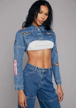 Poster Grl Outerwear Earn My Stripes Denim Jacket