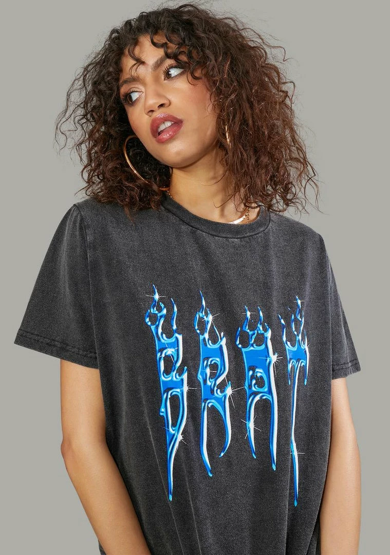 Poster Grl Catching Flames Graphic Tee And Shorts Set Jumpsuits & Rompers 5 Poster Grl Catching Flames Graphic Tee And Shorts Set Jumpsuits & Rompers