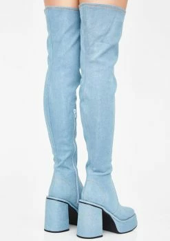 Poster Grl Boots & Booties Put In Werk Denim Thigh Highs 9 Poster Grl Boots & Booties Put In Werk Denim Thigh Highs