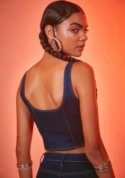 Poster Grl Cowgirl Ride Denim Corset Top Tops 9 Poster Grl Cowgirl Ride Denim Corset Top Tops