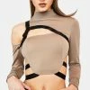Poster Grl Tops Known To Misbehave Buckle Top