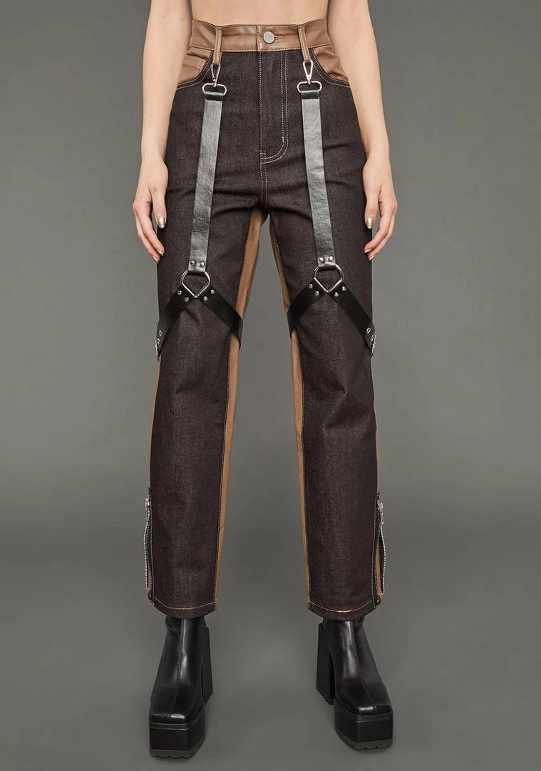 Poster Grl Match My Energy Two-Tone Harness Jeans 3 Poster Grl Match My Energy Two-Tone Harness Jeans