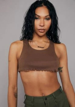 Poster Grl Mocha No Regulations Crop Tank