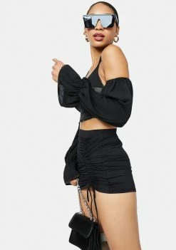 Poster Grl Keep Shaking Satin Crop Top Tops
