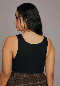 Poster Grl Plus No Regulations Crop Tank Tops