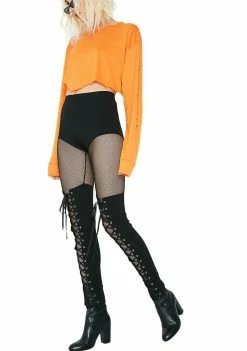 Poster Grl Bottoms All About It Fishnet Corset Leggings