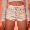 Poster Grl Country Hustle Vegan Leather Lace-Up Shorts Bottoms