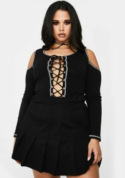 Poster Grl Plus Burn Book Pleated Skirt Bottoms 7 Poster Grl Plus Burn Book Pleated Skirt Bottoms