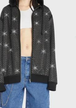 Poster Grl Pullover Hoodie Street Stunner Rhinestone Hoodie