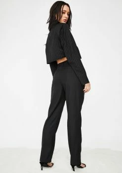 Poster Grl Suited For Werk Pinstripe Trousers Bottoms