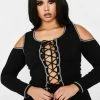 Poster Grl Duh It's Called Clout Lace Up Top
