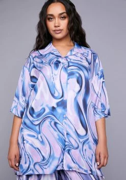 Poster Grl Plus Soul Vibration Oversized Shirt Button Up Shirt