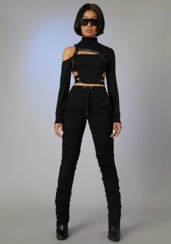 Poster Grl Bottoms Back To It Ruched Joggers